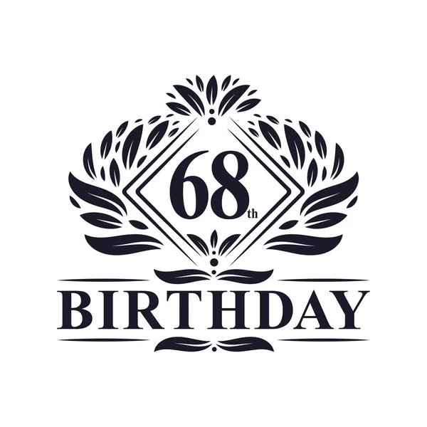 68岁生日标志 奢侈品68岁生日庆祝活动 — 图库矢量图片