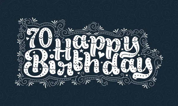 70E Happy Birthday Belettering Jaar Verjaardag Mooie Typografie Ontwerp Met — Stockvector