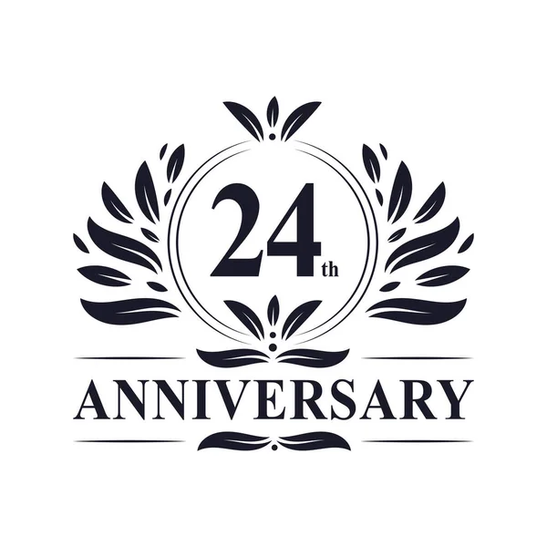 24Th Anniversary Celebration Luxurious Years Anniversary Logo Design — Stock Vector