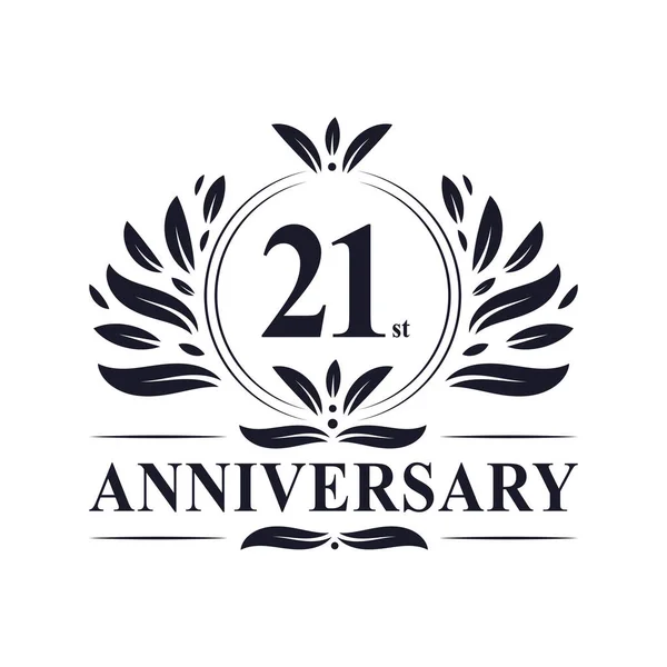 21E Anniversaire Célébration Luxueux Ans Conception Logo Anniversaire — Image vectorielle