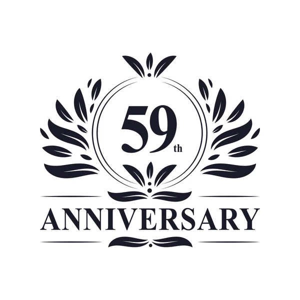 59Th Aniversário Celebração Luxuoso Anos Anniversary Logo Design —  Vetores de Stock