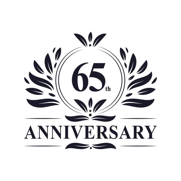 65Th Aniversário Celebração Luxuoso Anos Anniversary Logo Design —  Vetores de Stock