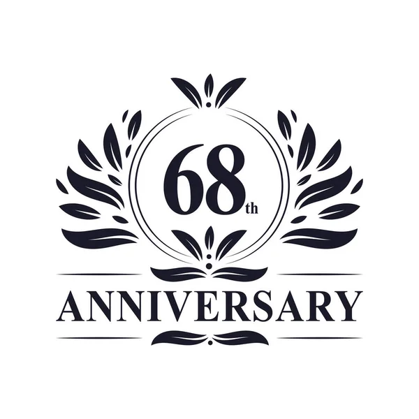 68Th Anniversary Celebration Luxurious Years Anniversary Logo Design — Stock Vector