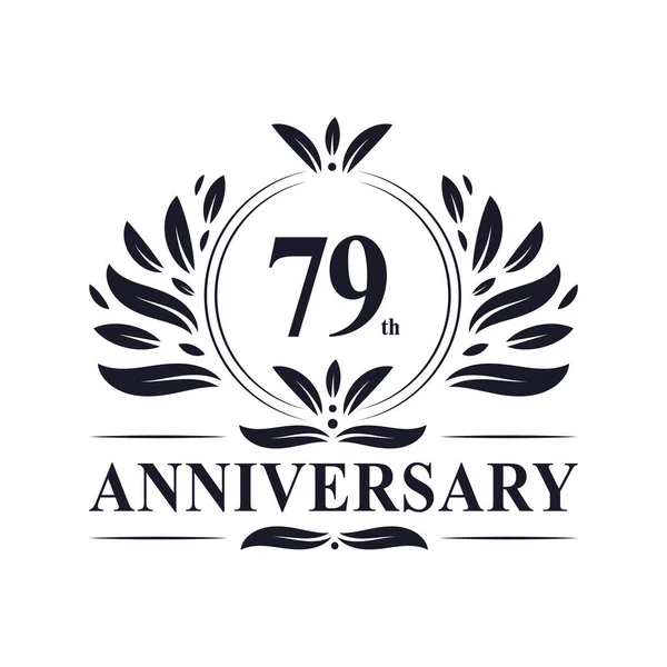 79E Verjaardag Viering Luxe Jaar Jubileum Logo Ontwerp — Stockvector