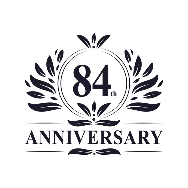 84º Aniversario Celebración Lujoso Años Diseño Del Logotipo Del Aniversario — Archivo Imágenes Vectoriales
