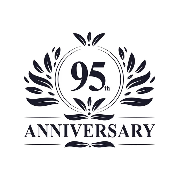 95Th Aniversário Celebração Luxuoso Anos Anniversary Logo Design —  Vetores de Stock