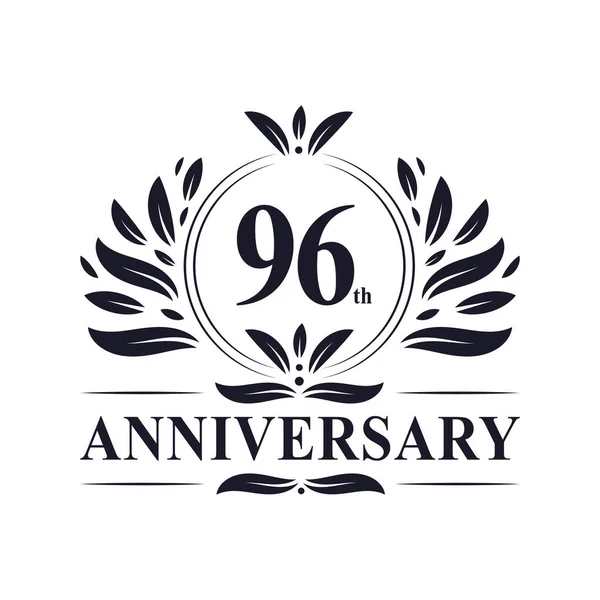 96Th Anniversary Feier Luxuriöses Jahre Anniversary Logo Design — Stockvektor