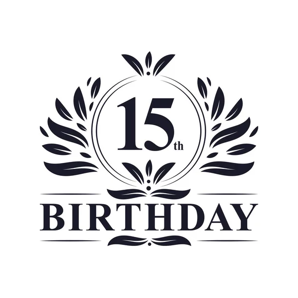 Anos Logotipo Aniversário Luxo 15Th Aniversário Celebração Projeto —  Vetores de Stock