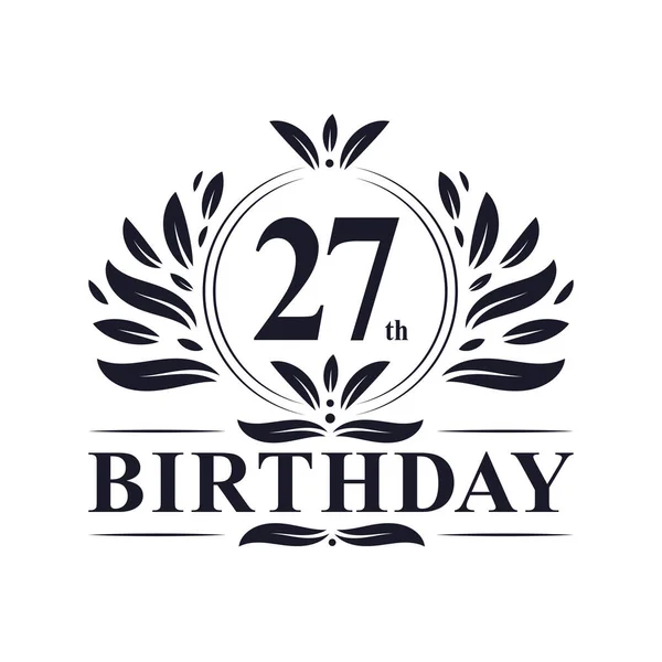 27Th Aniversário Celebração Luxo Anos Aniversário Logotipo Design —  Vetores de Stock