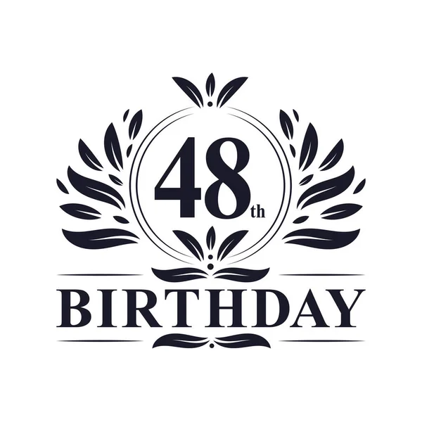 Anni Logo Compleanno Lusso 48Esimo Compleanno Celebrazione Del Design — Vettoriale Stock