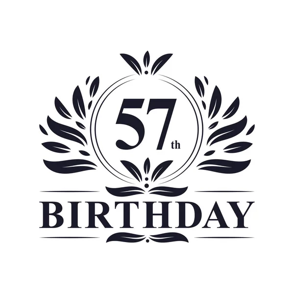 庆祝57岁生日 奢华57岁生日标志设计 — 图库矢量图片