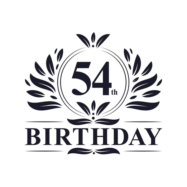 54岁生日标志 奢华54岁生日设计庆典 — 图库矢量图片