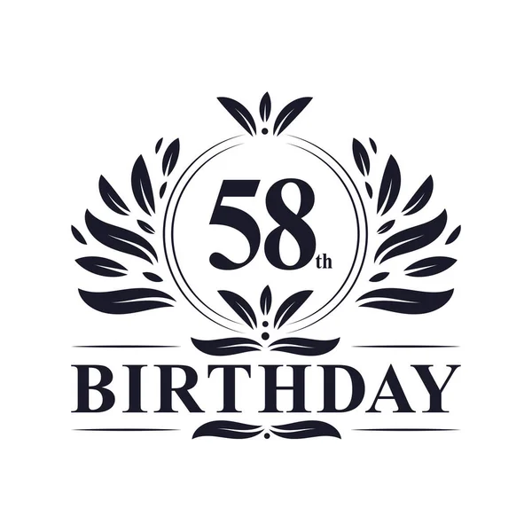 58岁生日庆典 奢华58岁生日标志设计 — 图库矢量图片