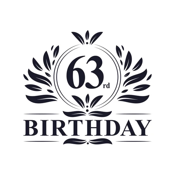 63Rd Birthday Celebration Luxury Years Birthday Logo Design — Stockový vektor