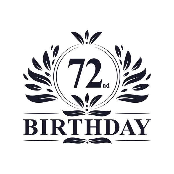 72岁生日庆典 奢华72岁生日标志设计 — 图库矢量图片