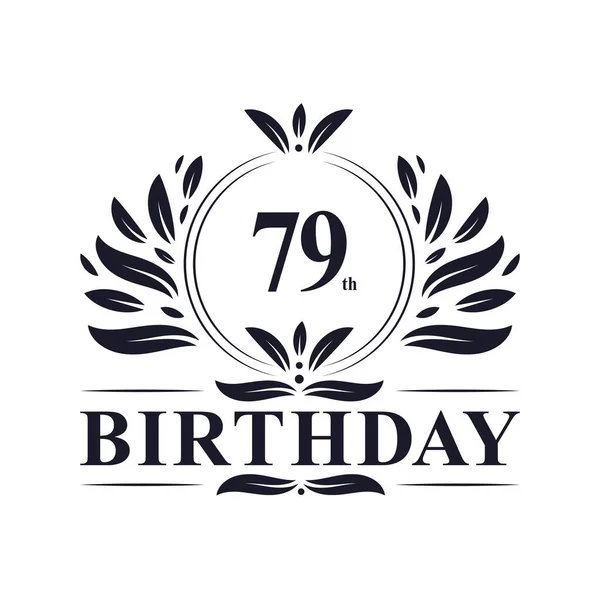 79Th Aniversário Celebração Luxo Anos Aniversário Logotipo Design — Vetor de Stock
