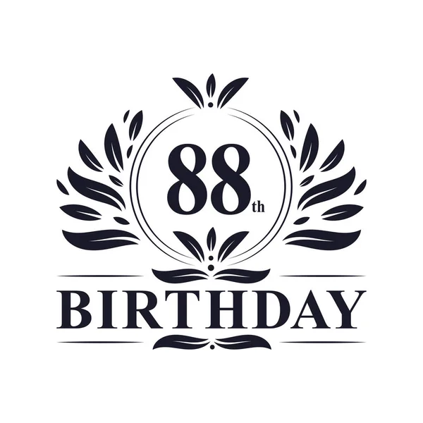 88Th Birthday Celebration Luxury Years Birthday Logo Design — Stock Vector