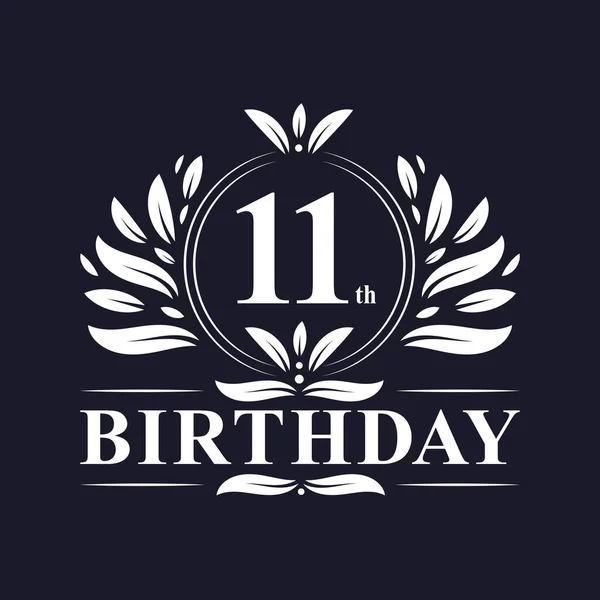 Anos Logotipo Aniversário Luxo 11Th Aniversário Celebração Projeto —  Vetores de Stock
