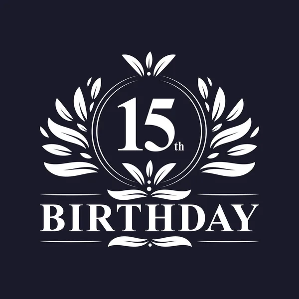 15Th Aniversário Celebração Luxo Anos Aniversário Logotipo Design —  Vetores de Stock