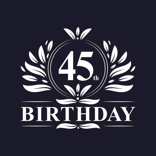 Anni Logo Compleanno Lusso 45Esimo Compleanno Celebrazione Del Design — Vettoriale Stock
