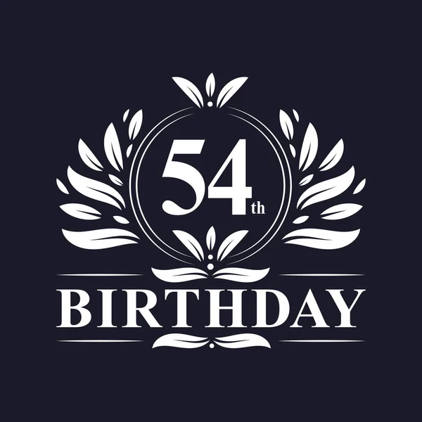 54Th Birthday Celebration Luxury Years Birthday Logo Design — Stockový vektor