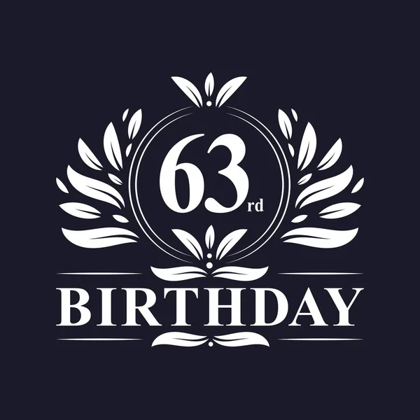 63岁生日标志 奢华63岁生日设计庆典 — 图库矢量图片