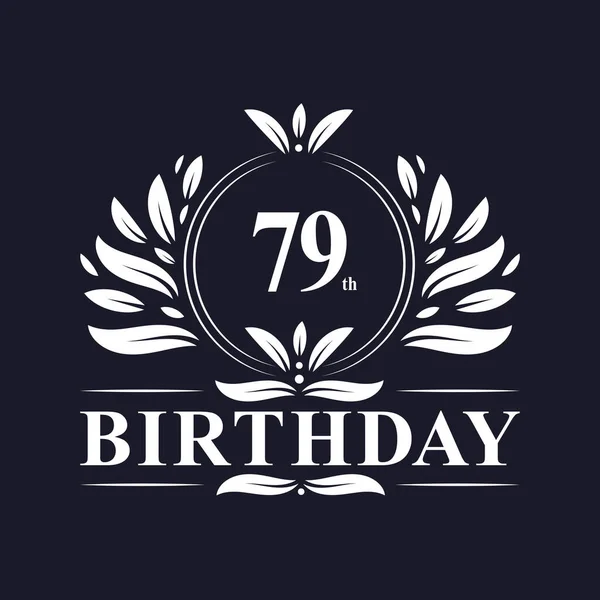 Anos Logotipo Aniversário Luxo 79Th Aniversário Celebração Projeto — Vetor de Stock