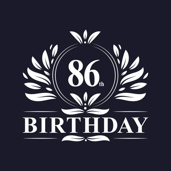 Luxury 86Th Birthday Logo Years Celebration — Stock Vector