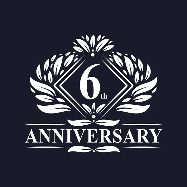 Logotipo Aniversário Anos Logotipo Anos Floral Luxo — Vetor de Stock