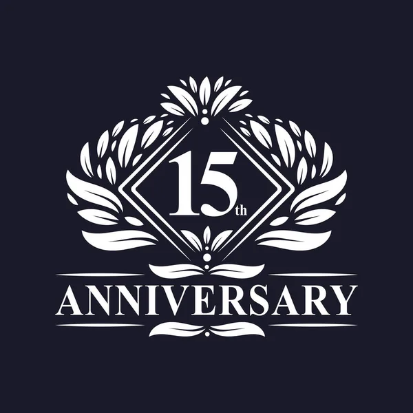 Logotipo Del Aniversario Años Logotipo Floral Lujo Del Aniversario — Archivo Imágenes Vectoriales