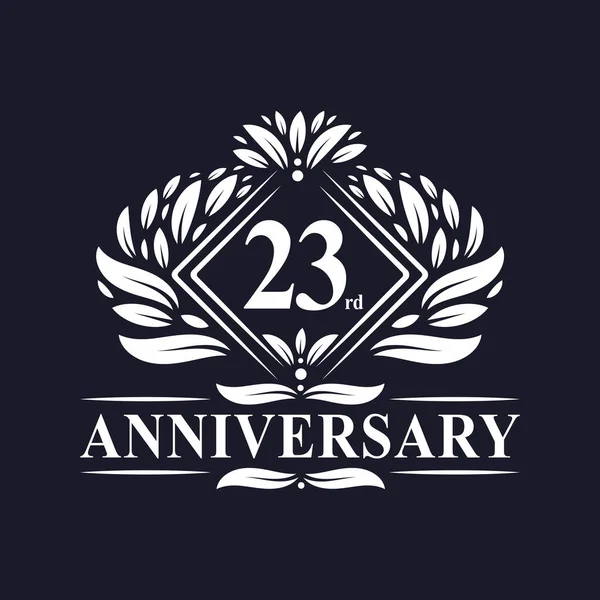 Ans Logo Anniversaire Luxe Floral 23E Anniversaire Logo — Image vectorielle