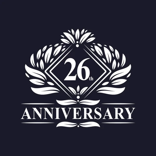 Ans Logo Anniversaire Luxe Floral 26E Anniversaire Logo — Image vectorielle