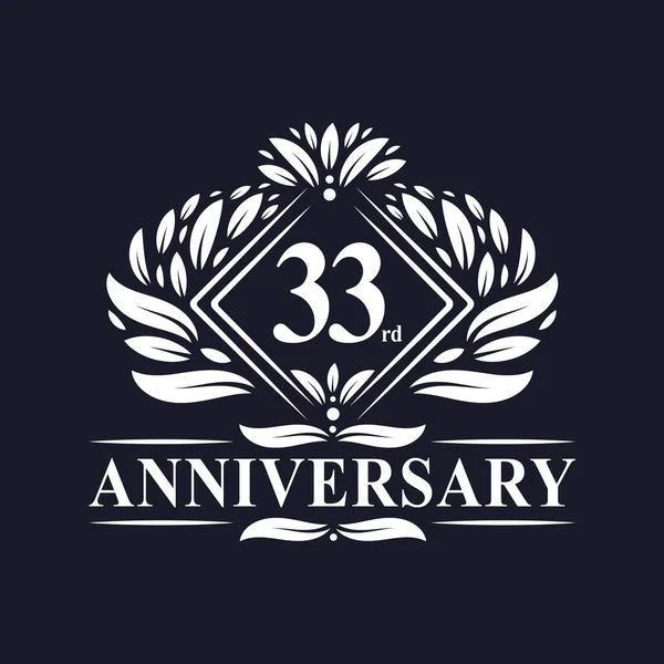 Logo Ans Anniversaire Logo Luxe Floral 33E Anniversaire — Image vectorielle