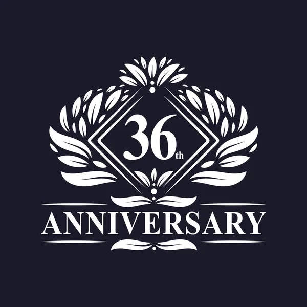 36周年标志 豪华花卉36周年标志 — 图库矢量图片