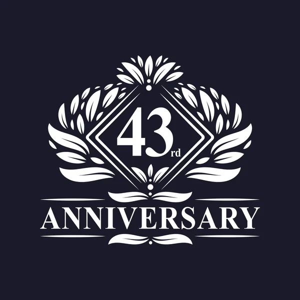 Years Anniversary Logo Luxury Floral 43Rd Anniversary Logo — Stock Vector