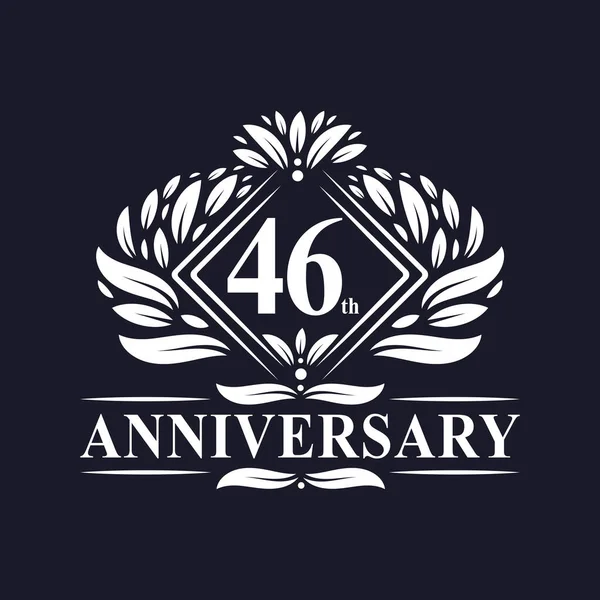 Ans Logo Anniversaire Luxe Floral 46E Anniversaire Logo — Image vectorielle