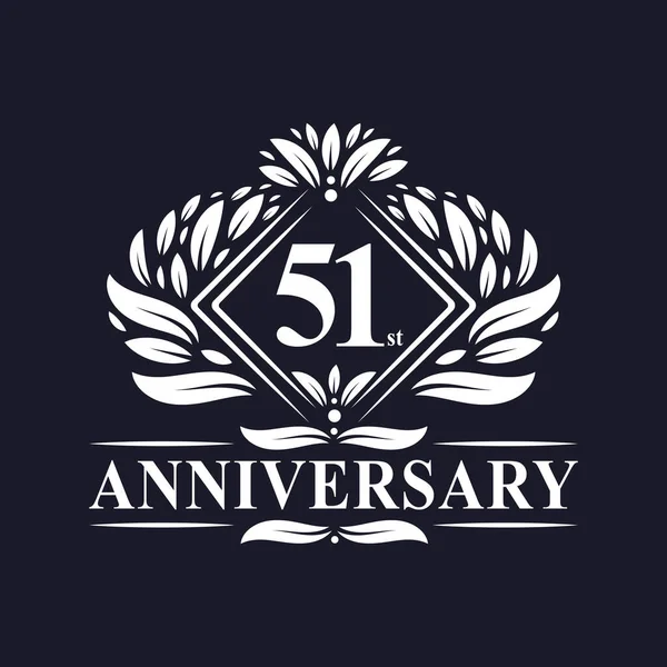 51周年記念ロゴ ラグジュアリーフラワー51周年記念ロゴ — ストックベクタ
