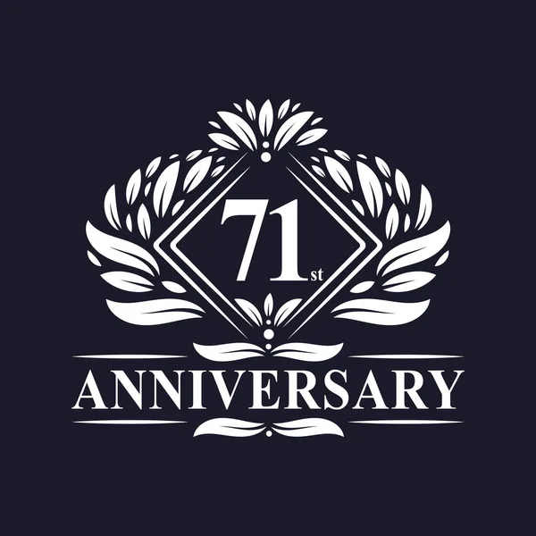 Ans Logo Anniversaire Luxe Floral 71E Anniversaire Logo — Image vectorielle