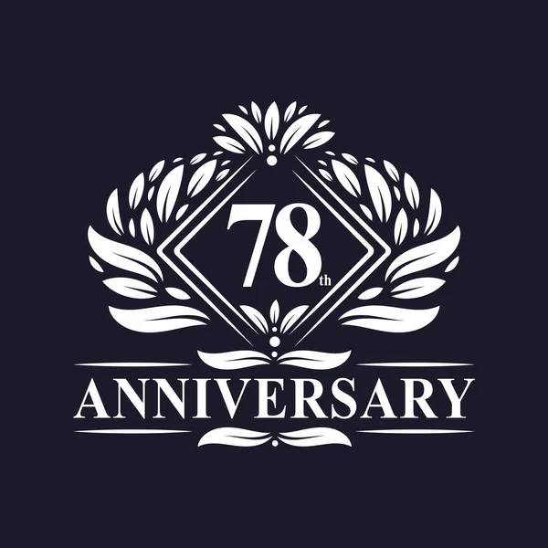 Logo Ans Anniversaire Logo Luxe Floral 78E Anniversaire — Image vectorielle