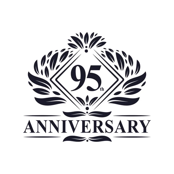 95周年記念ロゴ ラグジュアリーフラワー95周年記念ロゴ — ストックベクタ