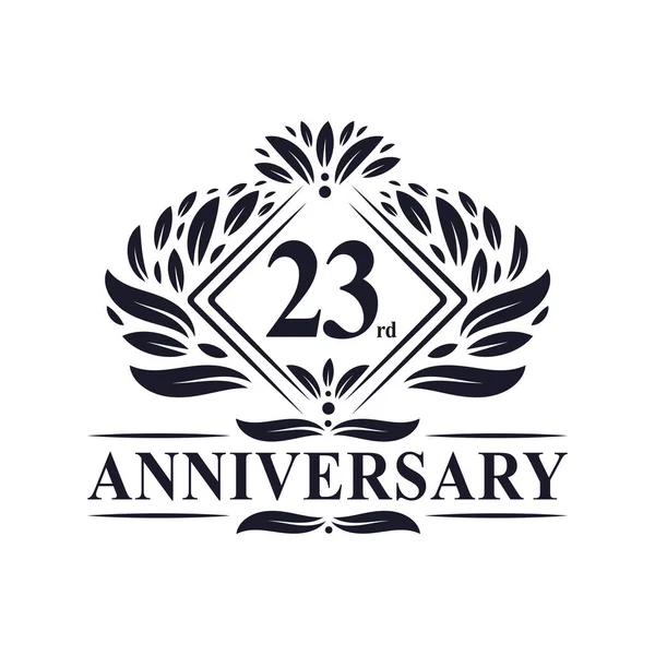 Ans Logo Anniversaire Luxe Floral 23E Anniversaire Logo — Image vectorielle