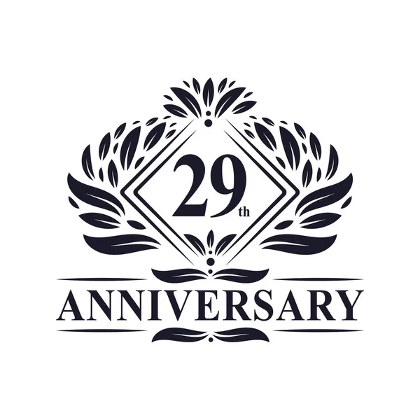 Logo Anniversaire Ans Logo Luxe Floral 29E Anniversaire — Image vectorielle