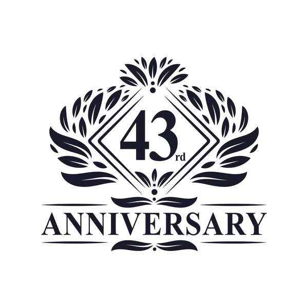 Years Anniversary Logo Luxury Floral 43Rd Anniversary Logo — Stock Vector