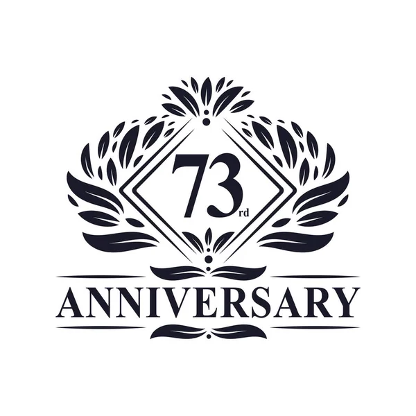 Years Anniversary Logo Luxury Floral 73Rd Anniversary Logo — Stock Vector