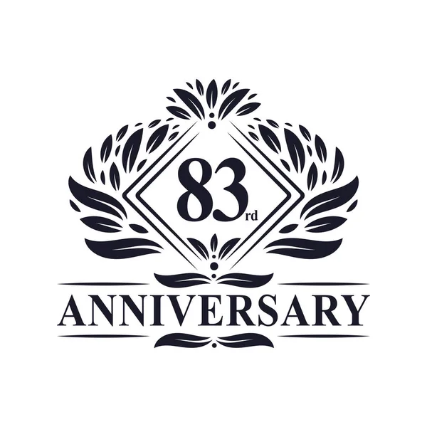 Años Aniversario Logo Lujo Floral 83º Aniversario Logo — Vector de stock