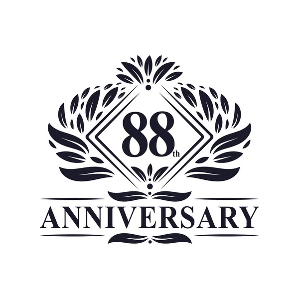 Anos Aniversário Logotipo Luxo Floral 88Th Aniversário Logotipo —  Vetores de Stock