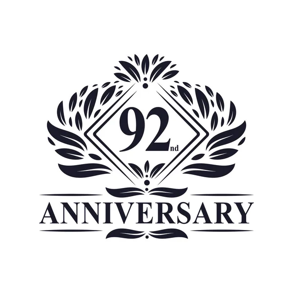 Logo Ans Logo 92E Anniversaire Floral Luxe — Image vectorielle