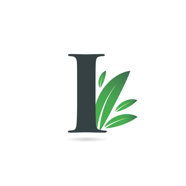 Logo Iniziale Della Lettera Leaf — Vettoriale Stock
