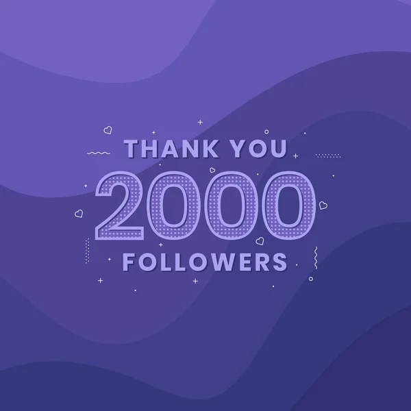 Tack 2000 Anhängare Gratulationskort Mall För Sociala Nätverk — Stock vektor