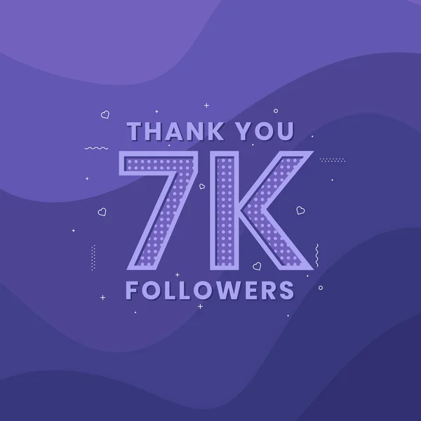 谢谢7K的追随者 社交网站的贺卡模板 — 图库矢量图片